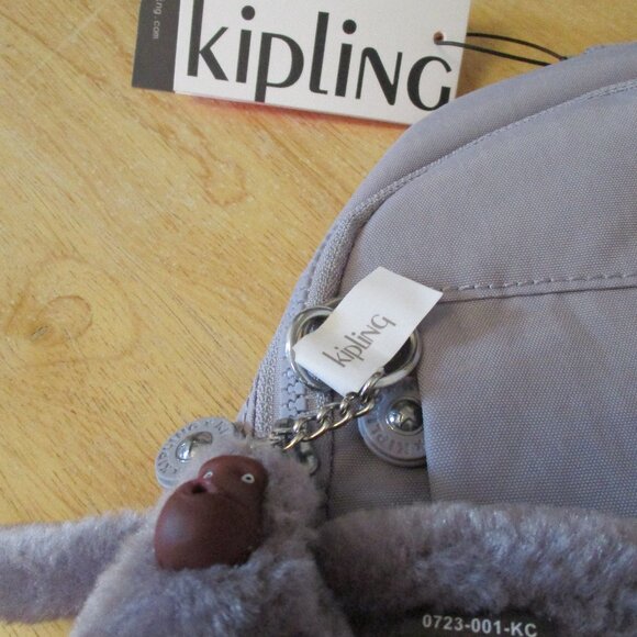 NEW Kipling Sling Backpack Bag Zip Close Key Chain/ Bag Charm NWT - Picture 7 of 14